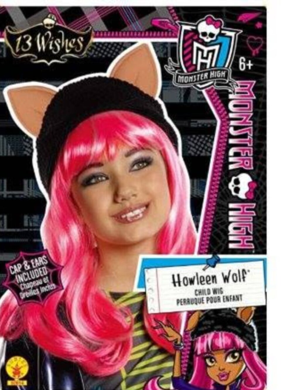 Monster High Howleen Wolf Wig w/ Hat & Ears Halloween Costume Accessory Girls - Picture 2 of 2